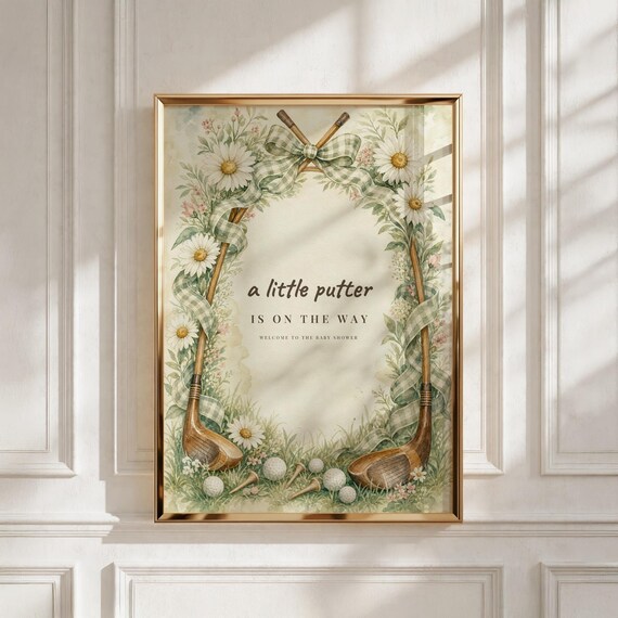 Vintage Golf Art Welcome Sign, A Little Putter Is On The Way