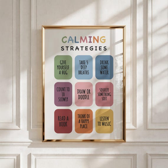 Calm Down Corner Printable, Kids Wall Art, Therapy Office Decor, Playroom or Nursery Gift