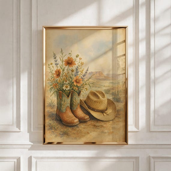 Cowboy Nursery Print, Western Decor for Kids, Playroom Art, Baby Shower Gift