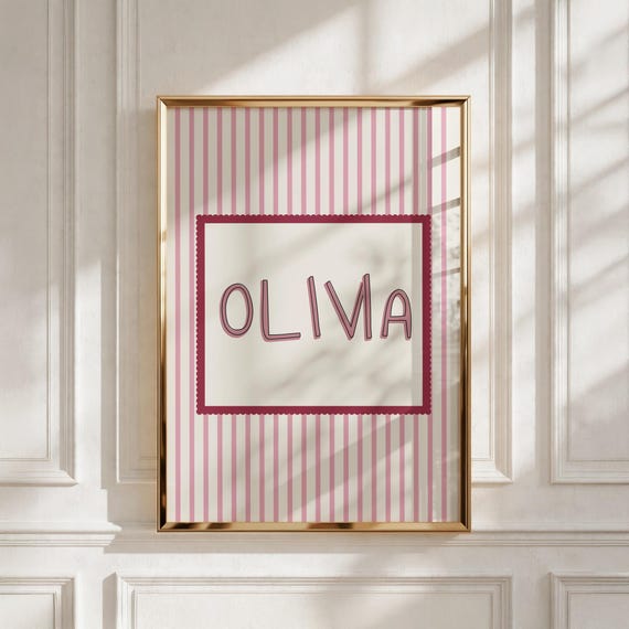 Custom Name Sign for Girls, Printable Baby Name Sign, New Baby Gift
