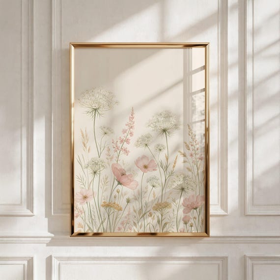 Wildflower Nursery Decor, Queen Anne's Lace Print, Playroom Wall Art, Baby Girl Gift