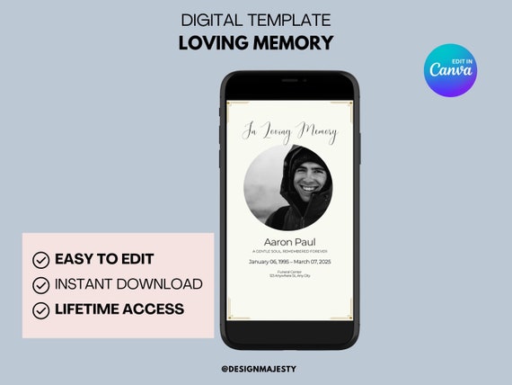 Personalized Funeral Program & Memorial Video Design Service