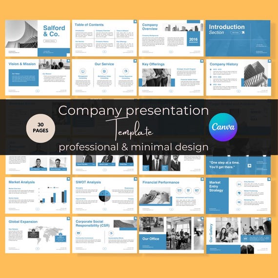 Company Profile Presentation Template | Editable Canva Business Deck | Professional Corporate Slides | Instant Download