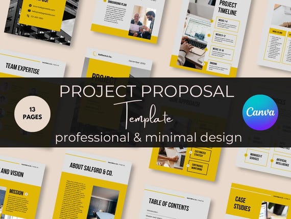 13-Page Project Proposal Template | Editable Canva Business Proposal | Professional Client Pitch Deck | Instant Download