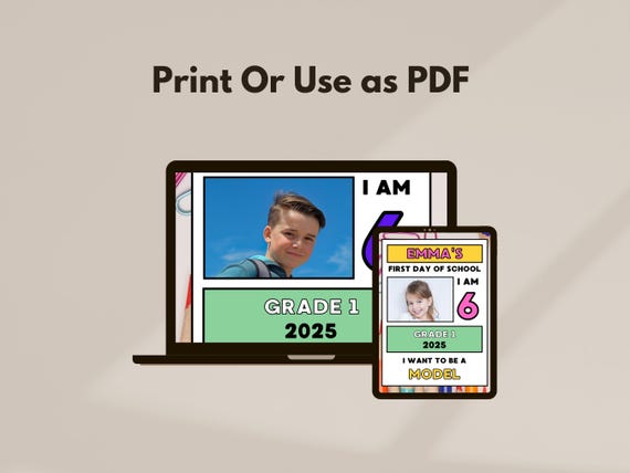 First Day of School Photo Prop: Editable Canva Template (Digital Download)