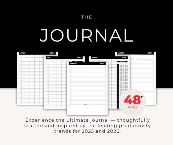 2025-2026 Monthly Planner | Mood and Habit Tracker Canva Template (Digital & Printable PDF)